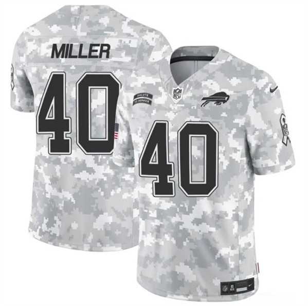 Men%27s Buffalo Bills #40 Von Miller 2024 F.U.S.E. Arctic Camo Salute to Service Limited Stitched Jersey Dzhi->buffalo bills->NFL Jersey